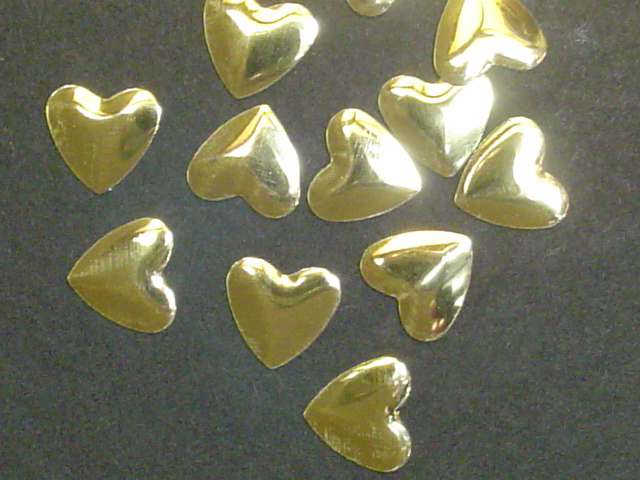 1 Gross 8mm GOLD HEART NAILHEAD HOTFIX
